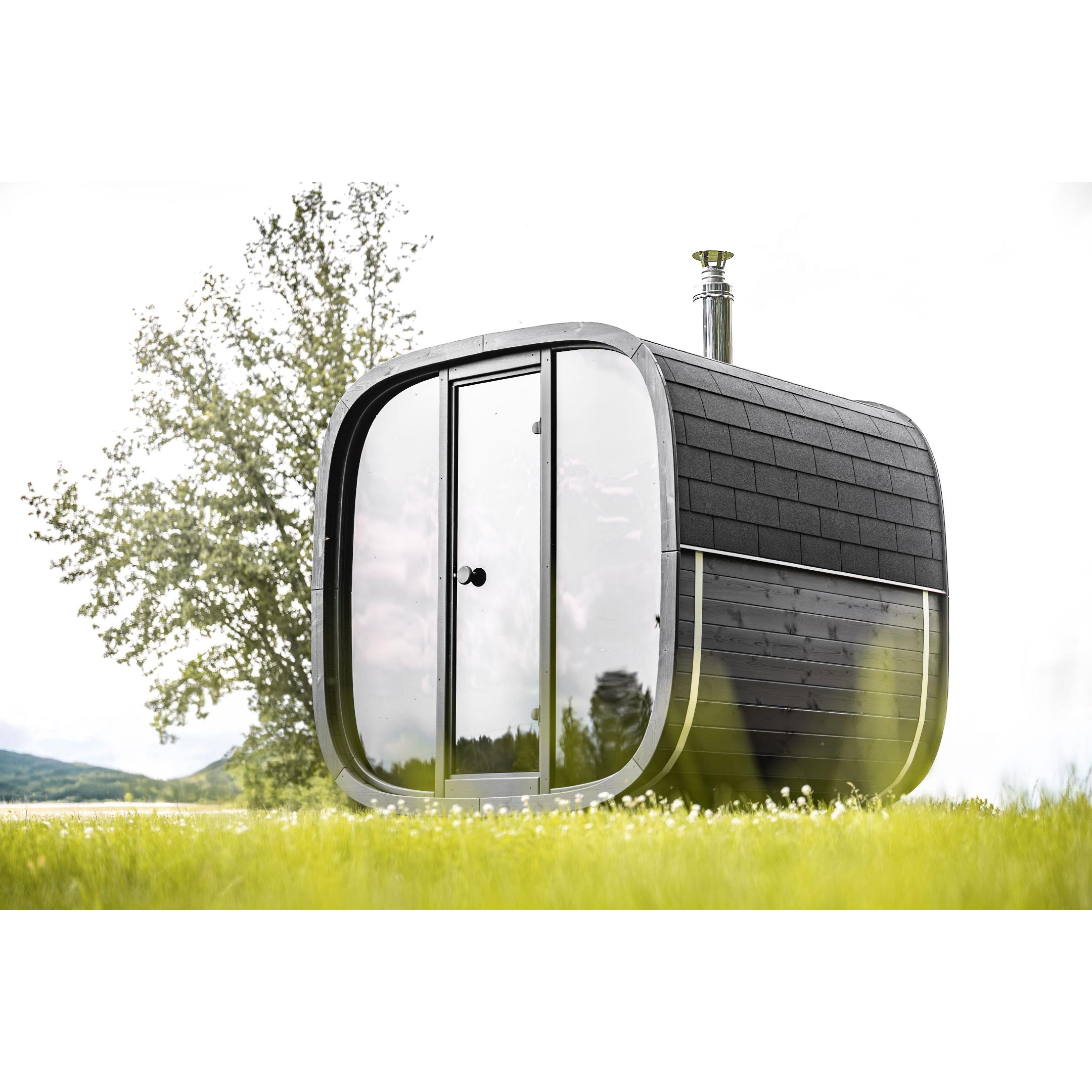 Leil Black Cube Comfort Outdoor Sauna Kit