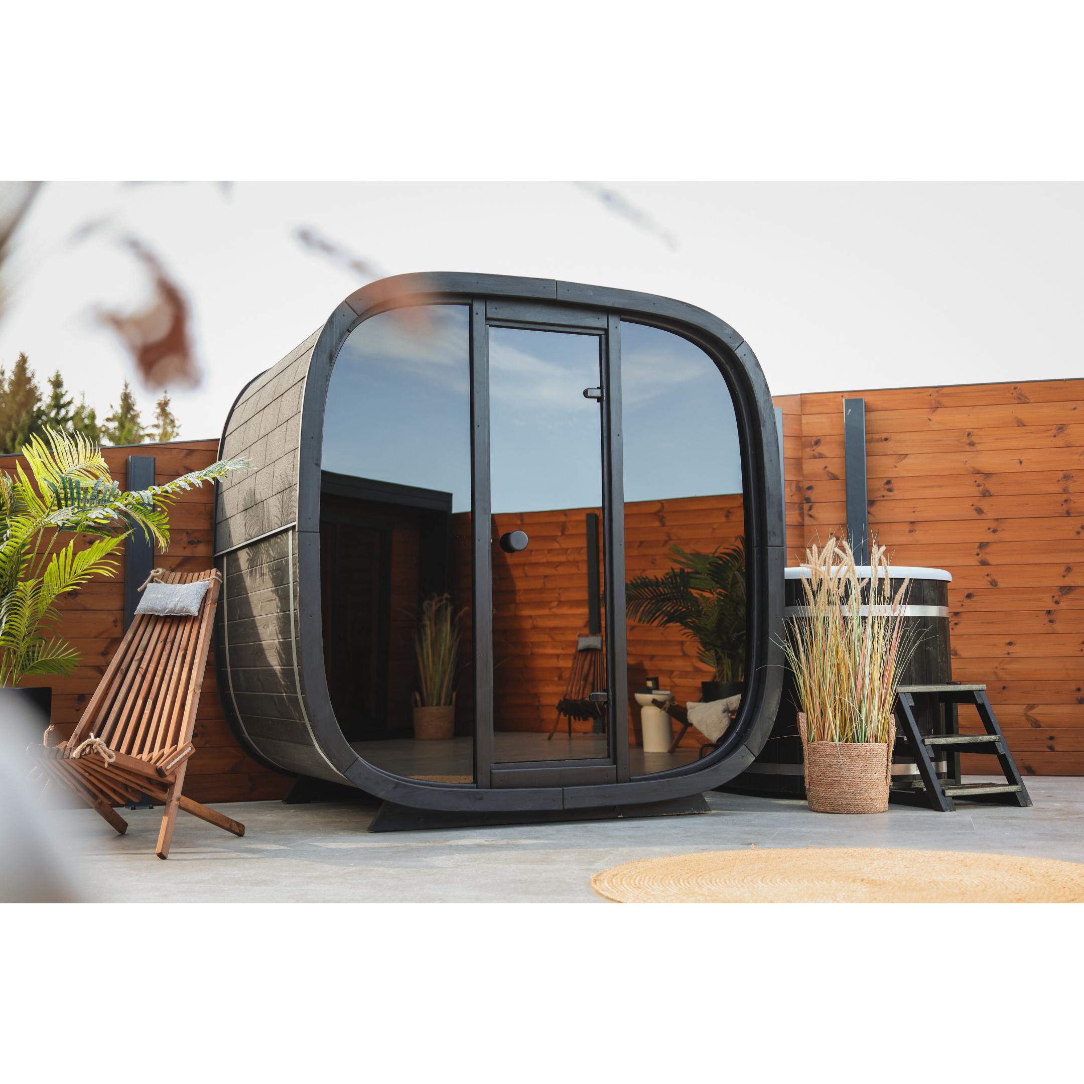 Leil Black Cube Classic Outdoor Sauna Kit