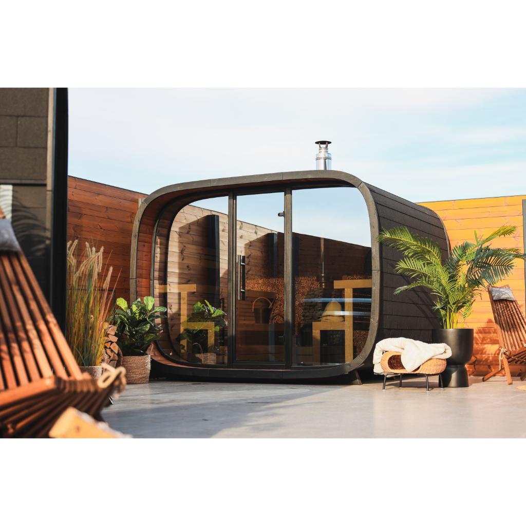 Leil Round Cube Single Outdoor Sauna Kit