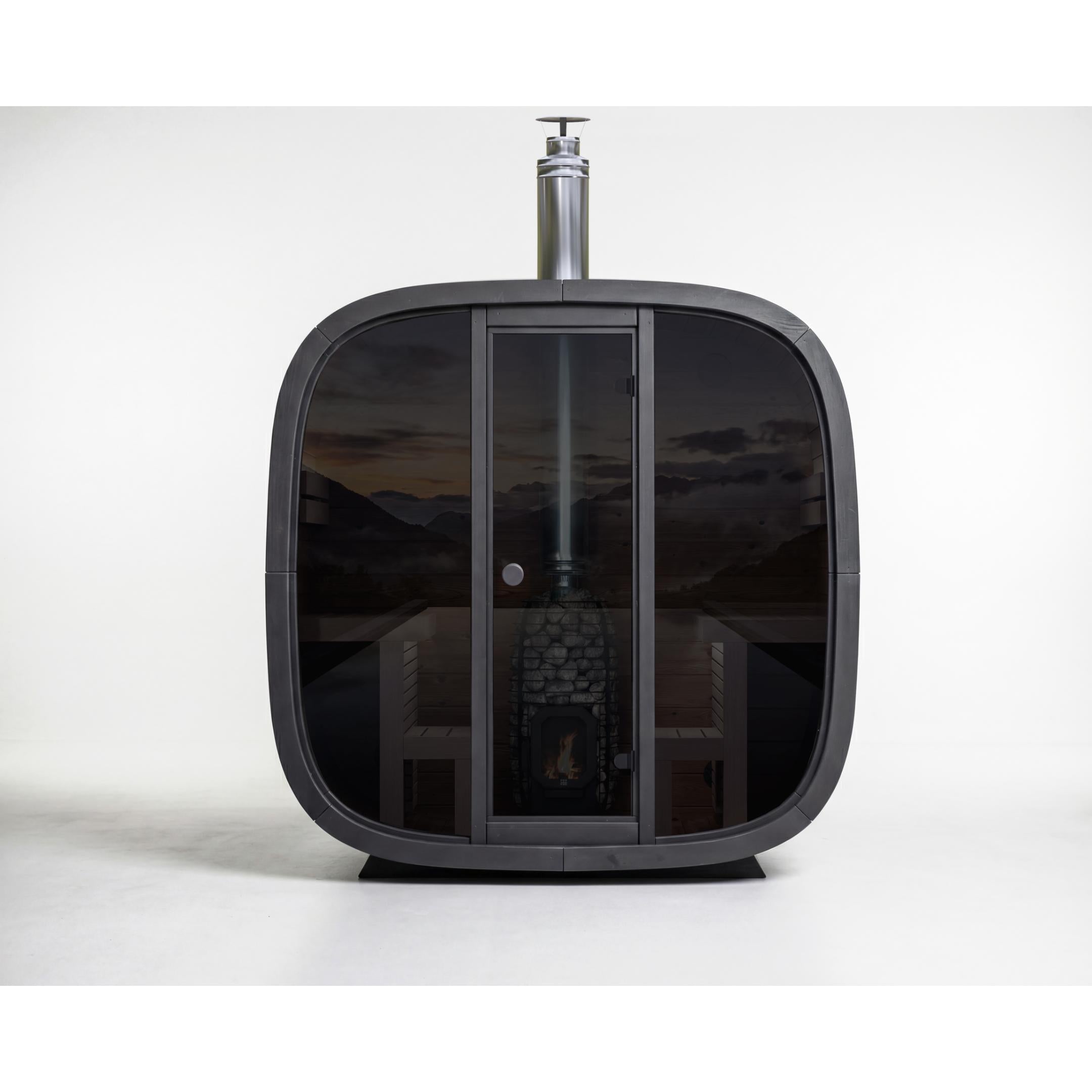 Leil Black Cube Comfort Outdoor Sauna Kit
