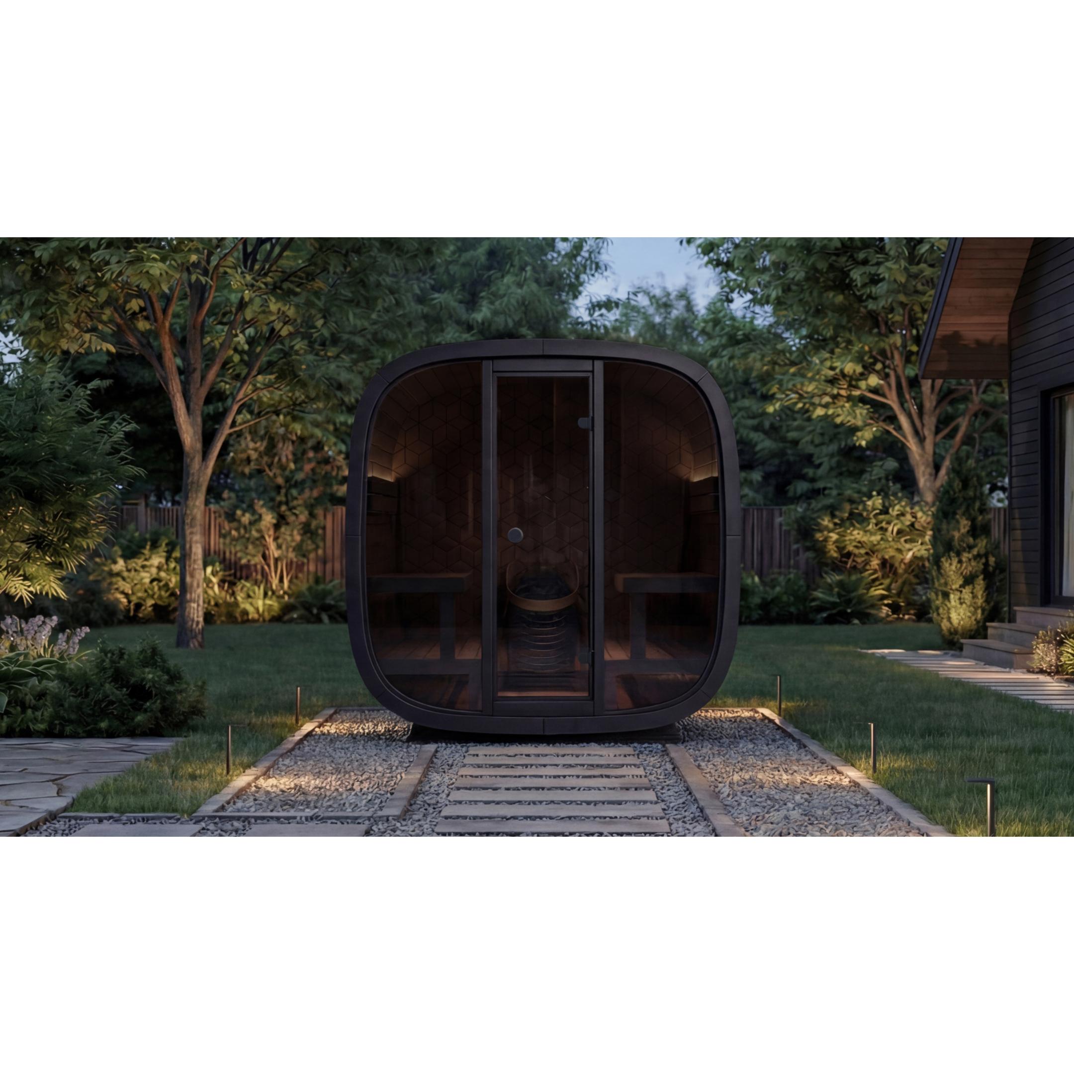 Leil Black Cube Premium Outdoor Sauna Kit