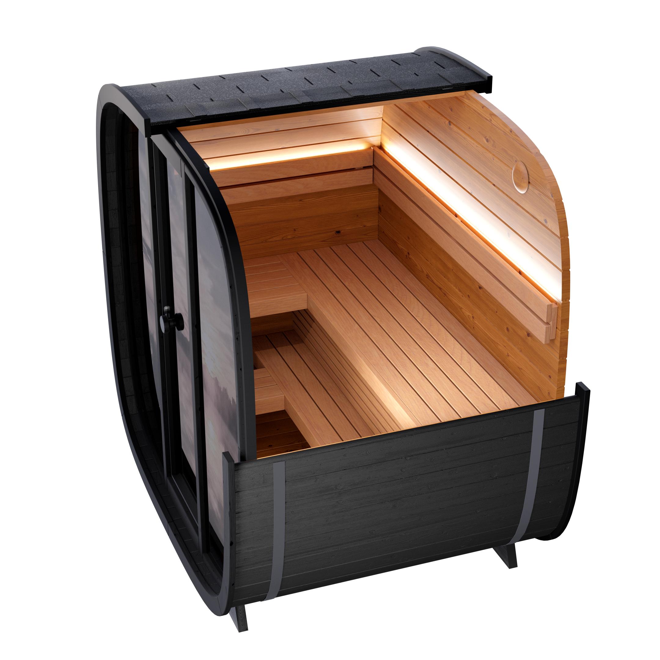 Leil Black Cube Classic Outdoor Sauna Kit
