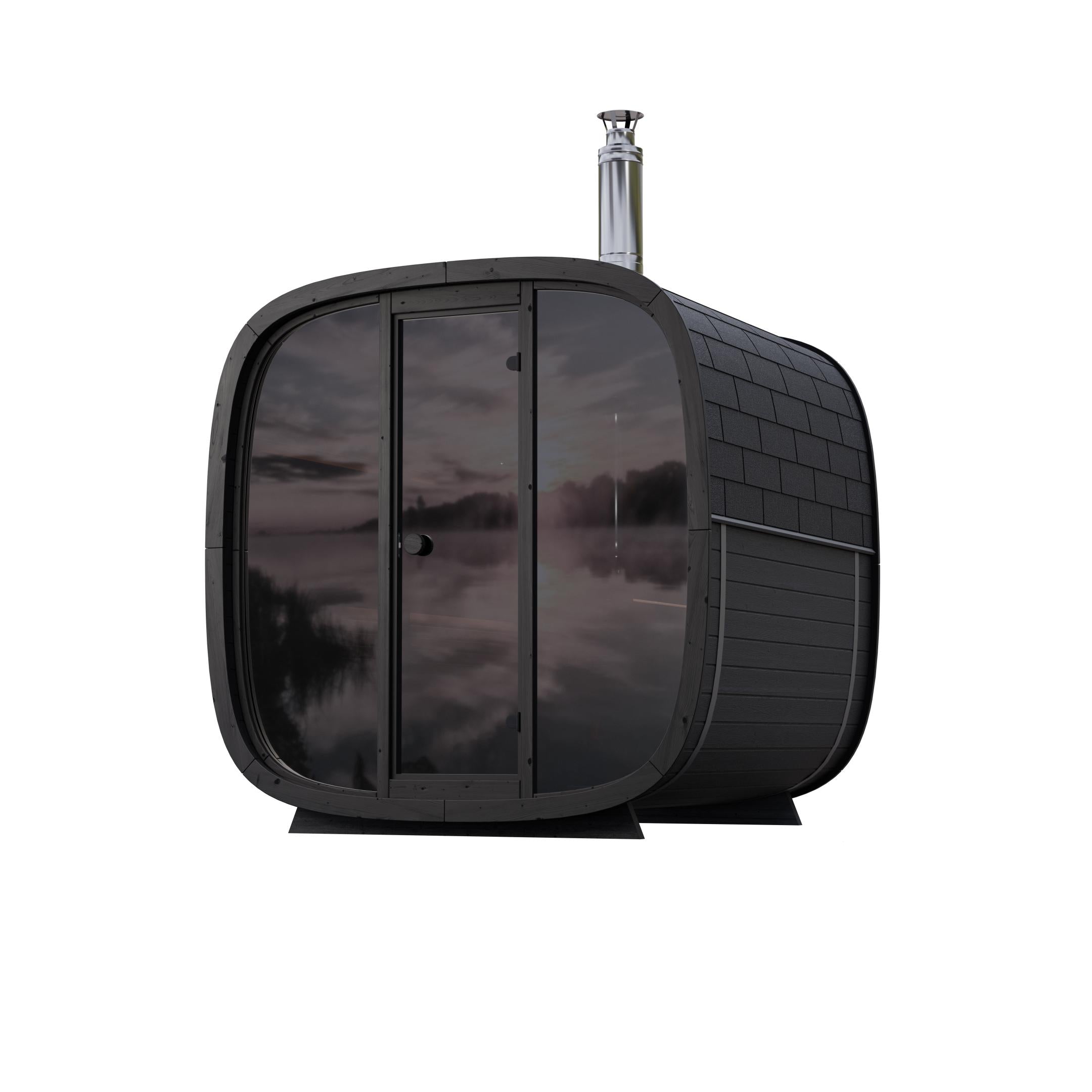 Leil Black Cube Comfort Outdoor Sauna Kit
