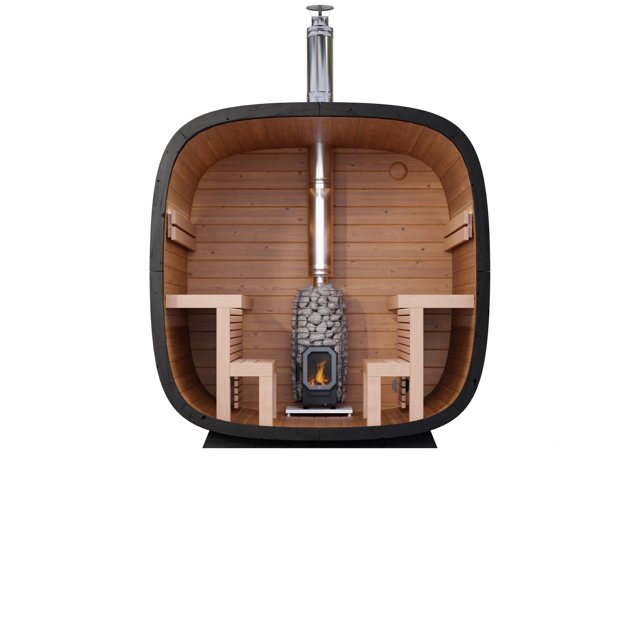 Leil Black Cube Comfort Outdoor Sauna Kit