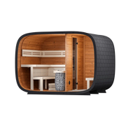 Leil Round Cube Double Outdoor Sauna Kit