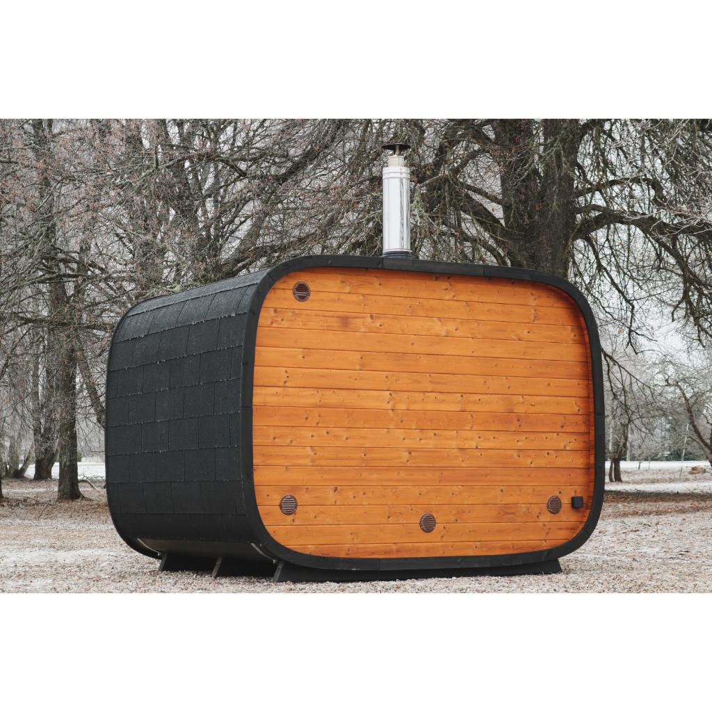 Leil Round Cube Single Outdoor Sauna Kit
