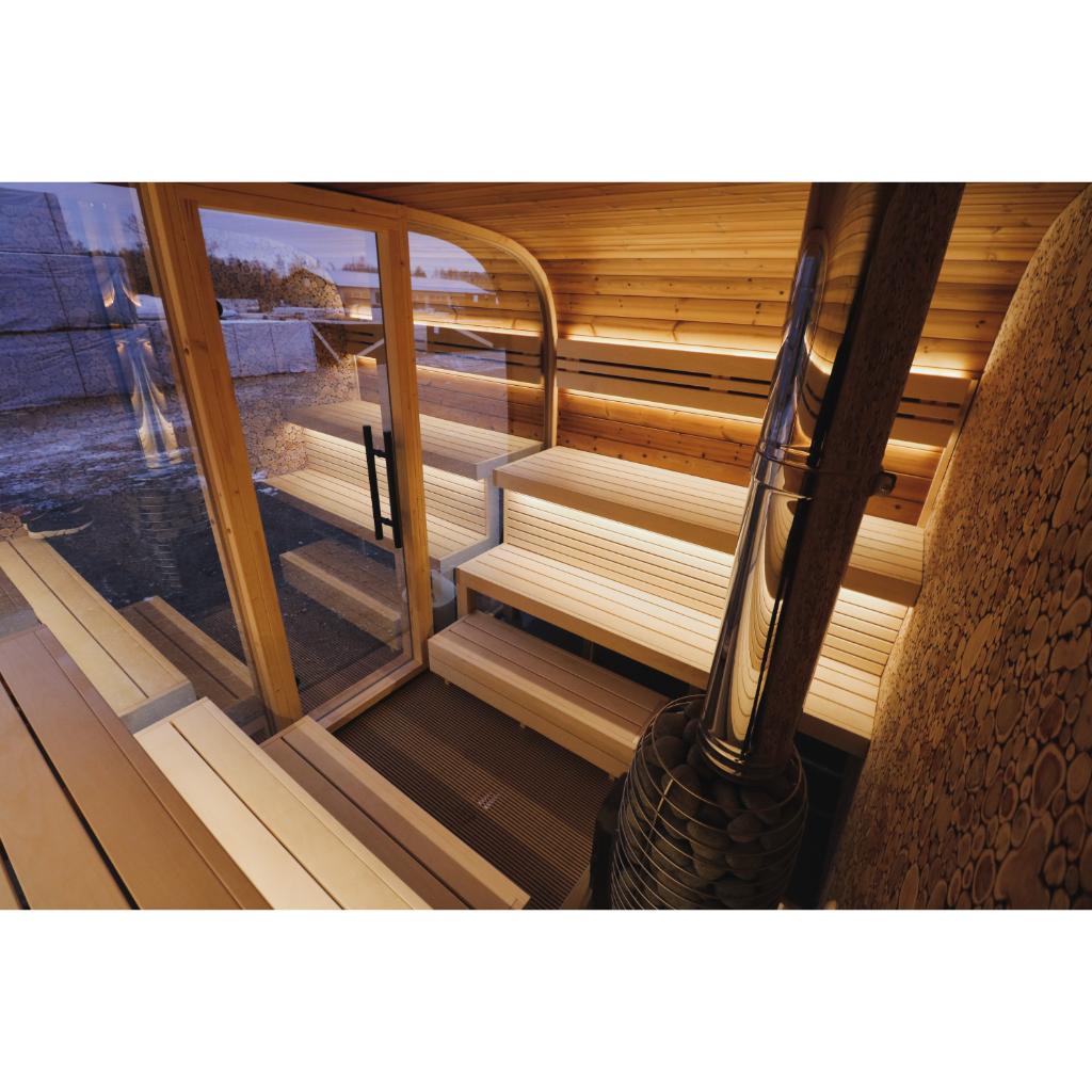 Leil Round Cube Single Outdoor Sauna Kit
