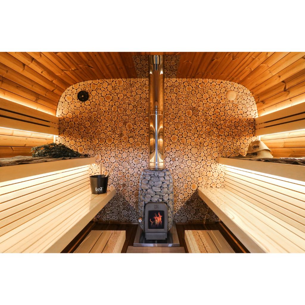 Leil Round Cube Single Outdoor Sauna Kit