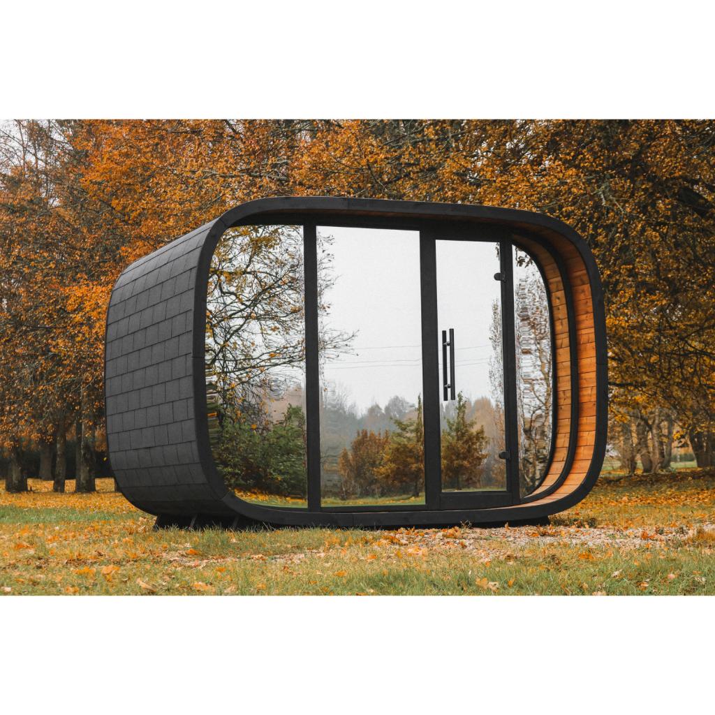 Leil Round Cube Double Outdoor Sauna Kit