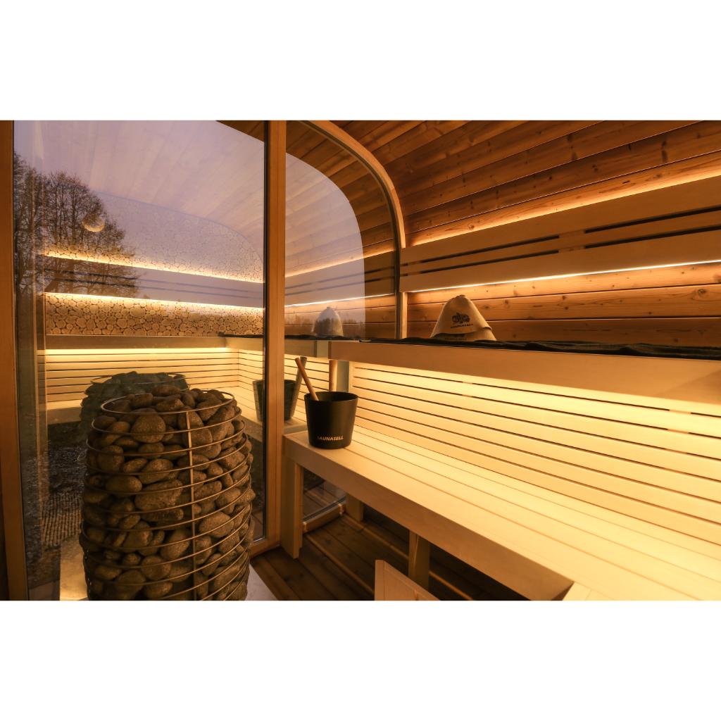 Leil Round Cube Double Outdoor Sauna Kit
