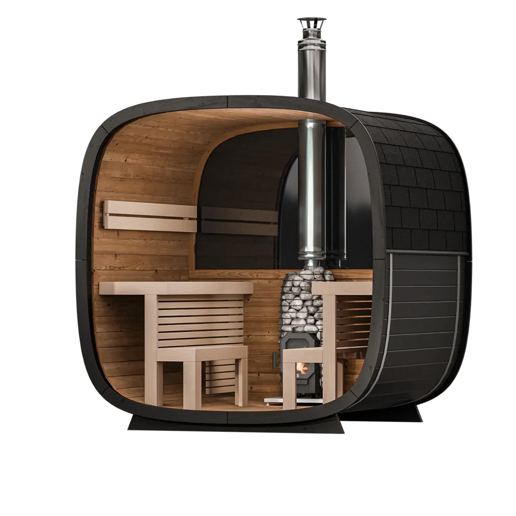 Leil Black Cube Comfort Outdoor Sauna Kit
