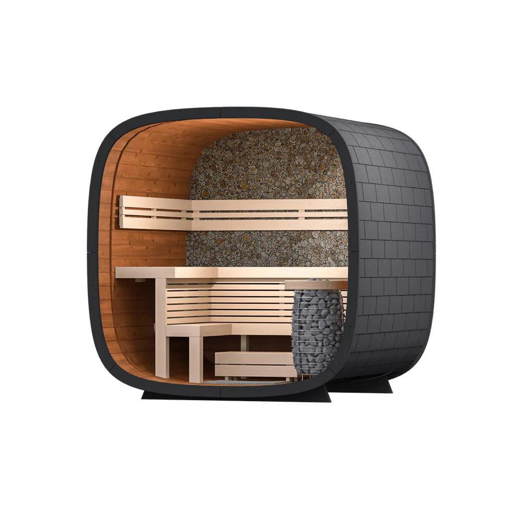 Leil Round Cube Mini Outdoor Sauna Kit
