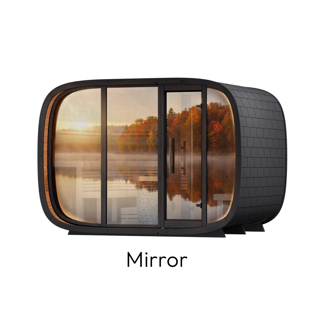 Leil Round Cube Double Outdoor Sauna Kit