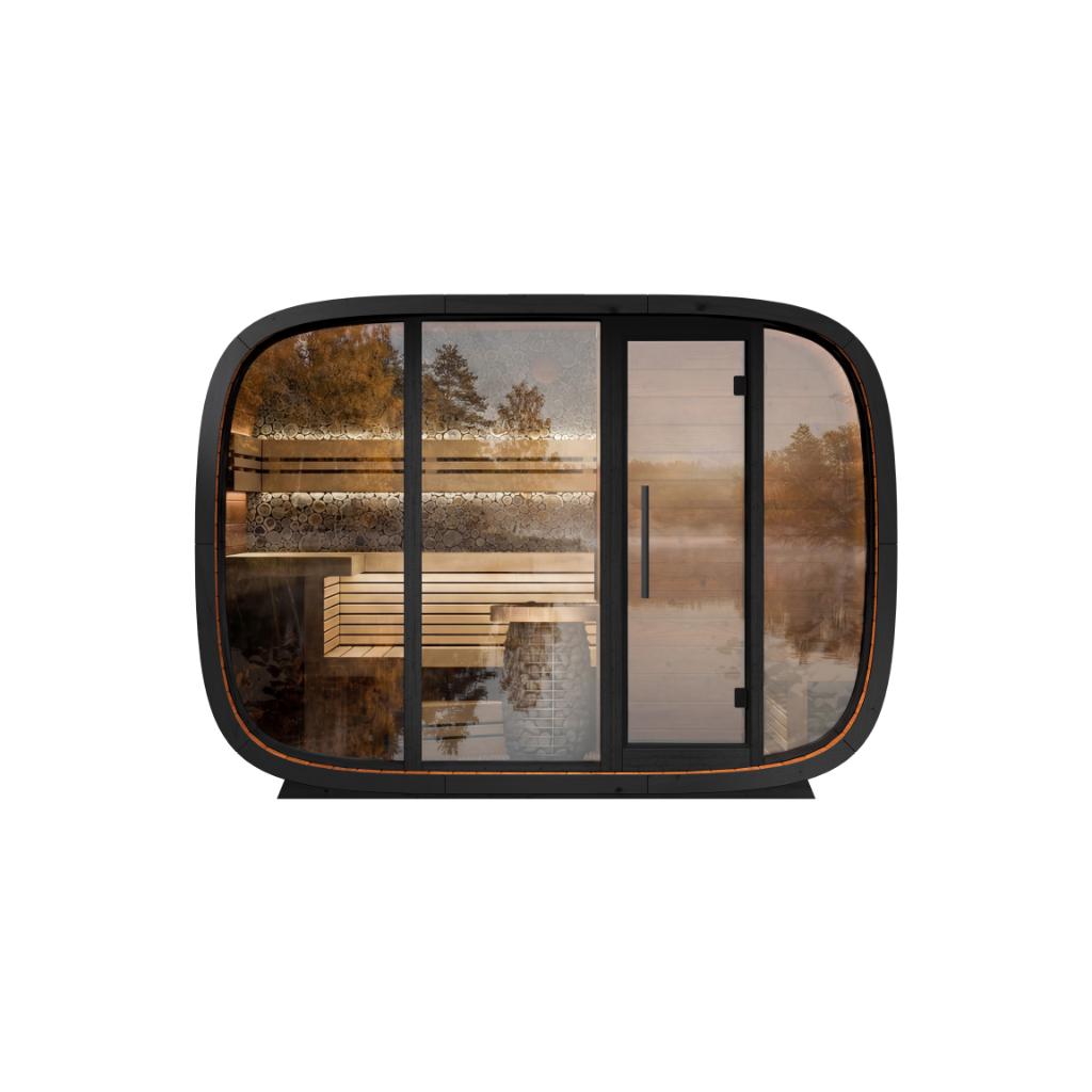 Leil Round Cube Double Outdoor Sauna Kit