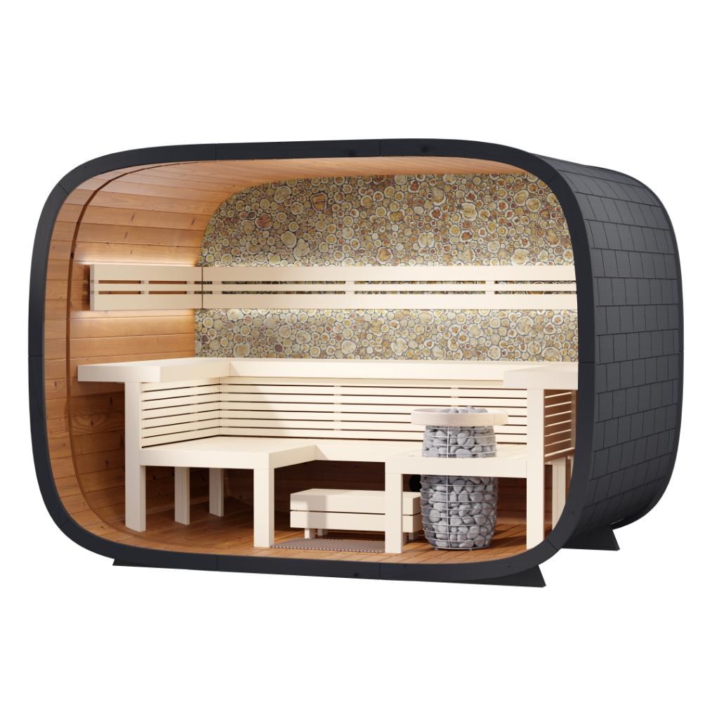 Leil Round Cube Relax Outdoor Sauna Kit