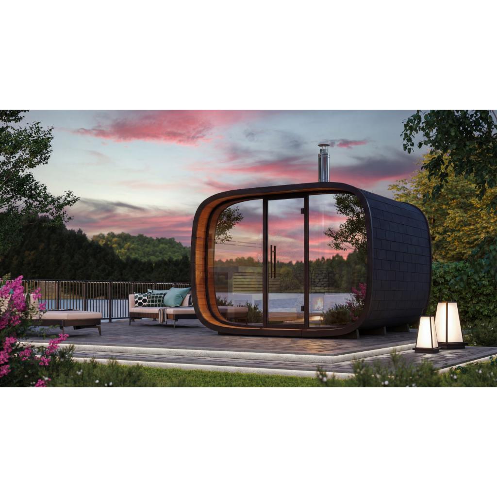 Leil Round Cube Single Outdoor Sauna Kit
