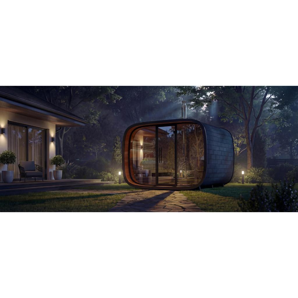 Leil Round Cube Single Outdoor Sauna Kit