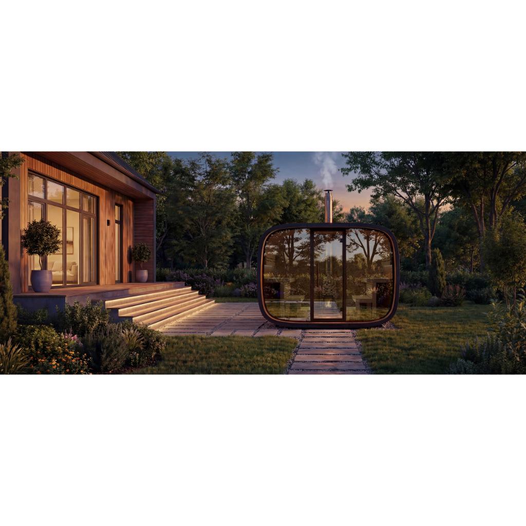 Leil Round Cube Single Outdoor Sauna Kit