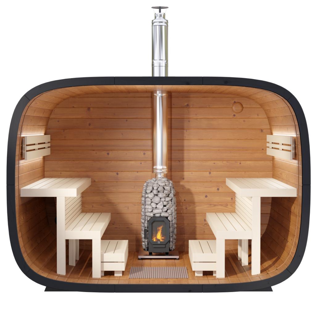 Leil Round Cube Single Outdoor Sauna Kit