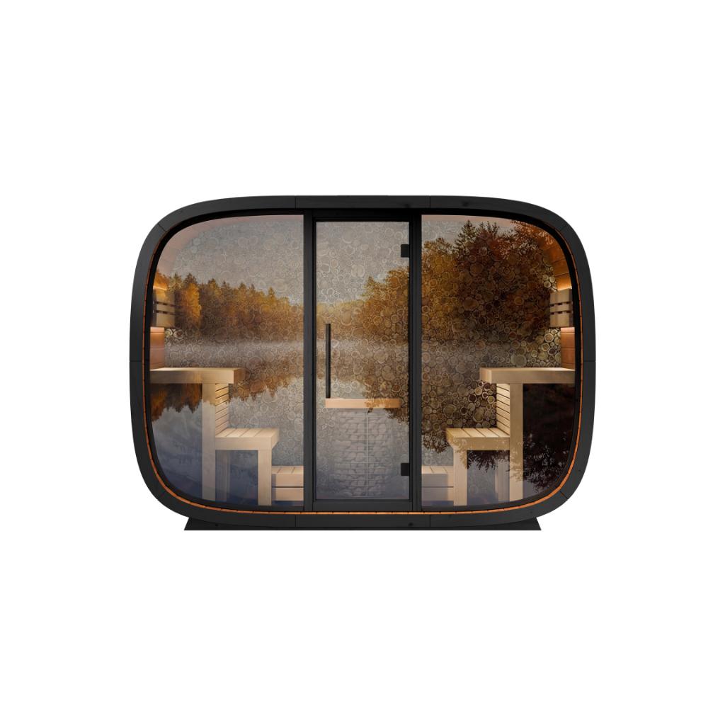 Leil Round Cube Single Outdoor Sauna Kit