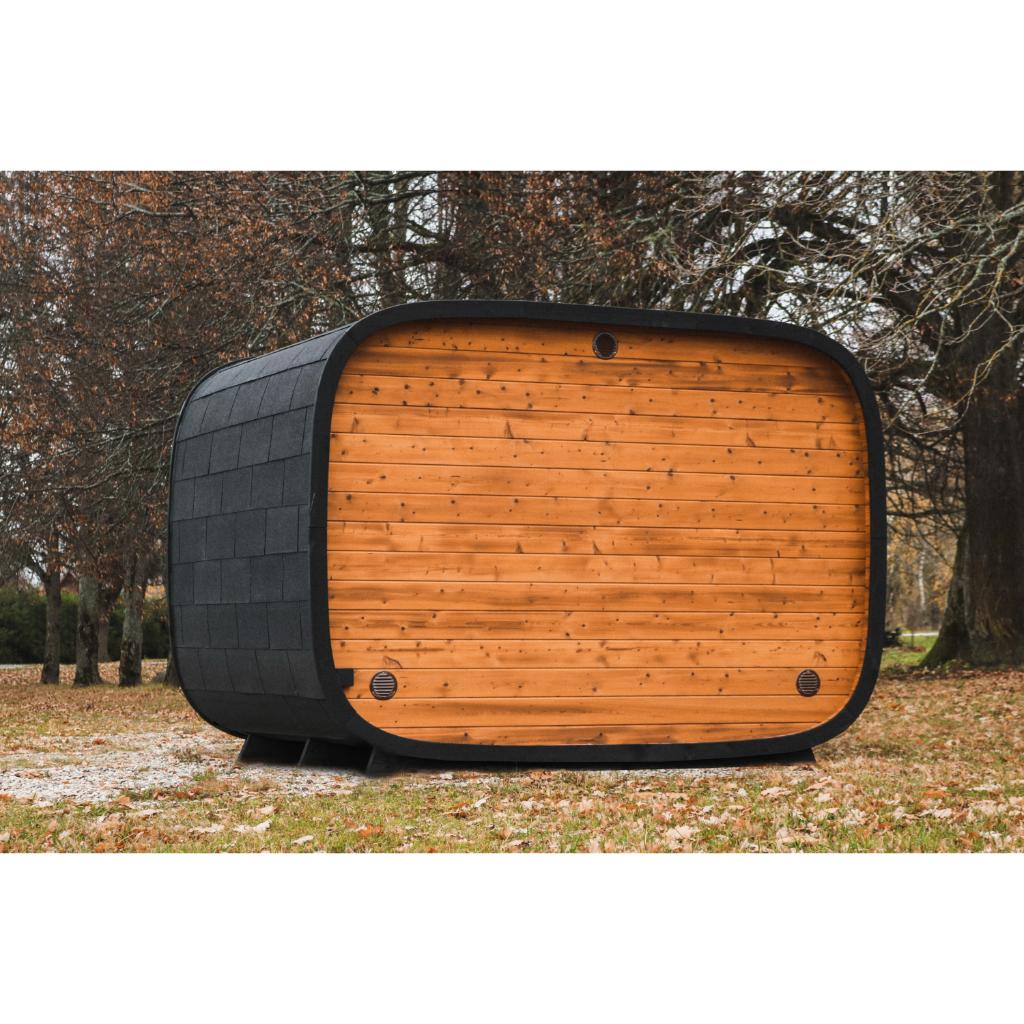 Leil Round Cube Double Outdoor Sauna Kit