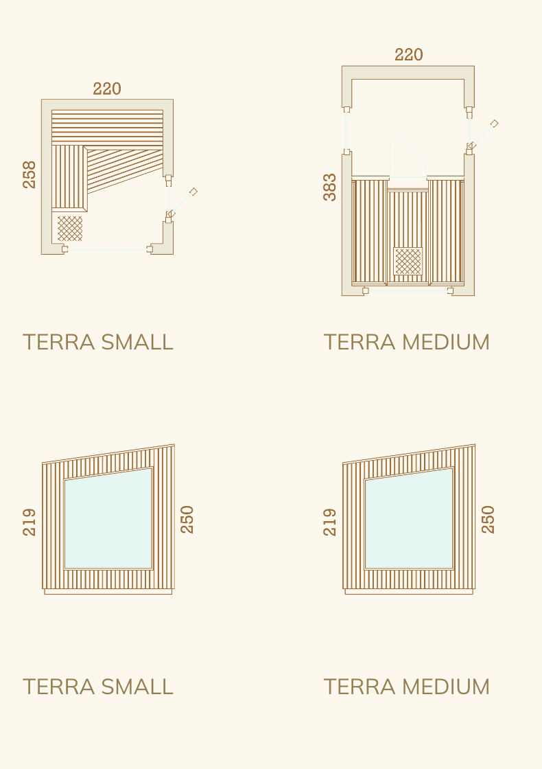Auroom Pre-Assembled Terra M Sauna Cabin