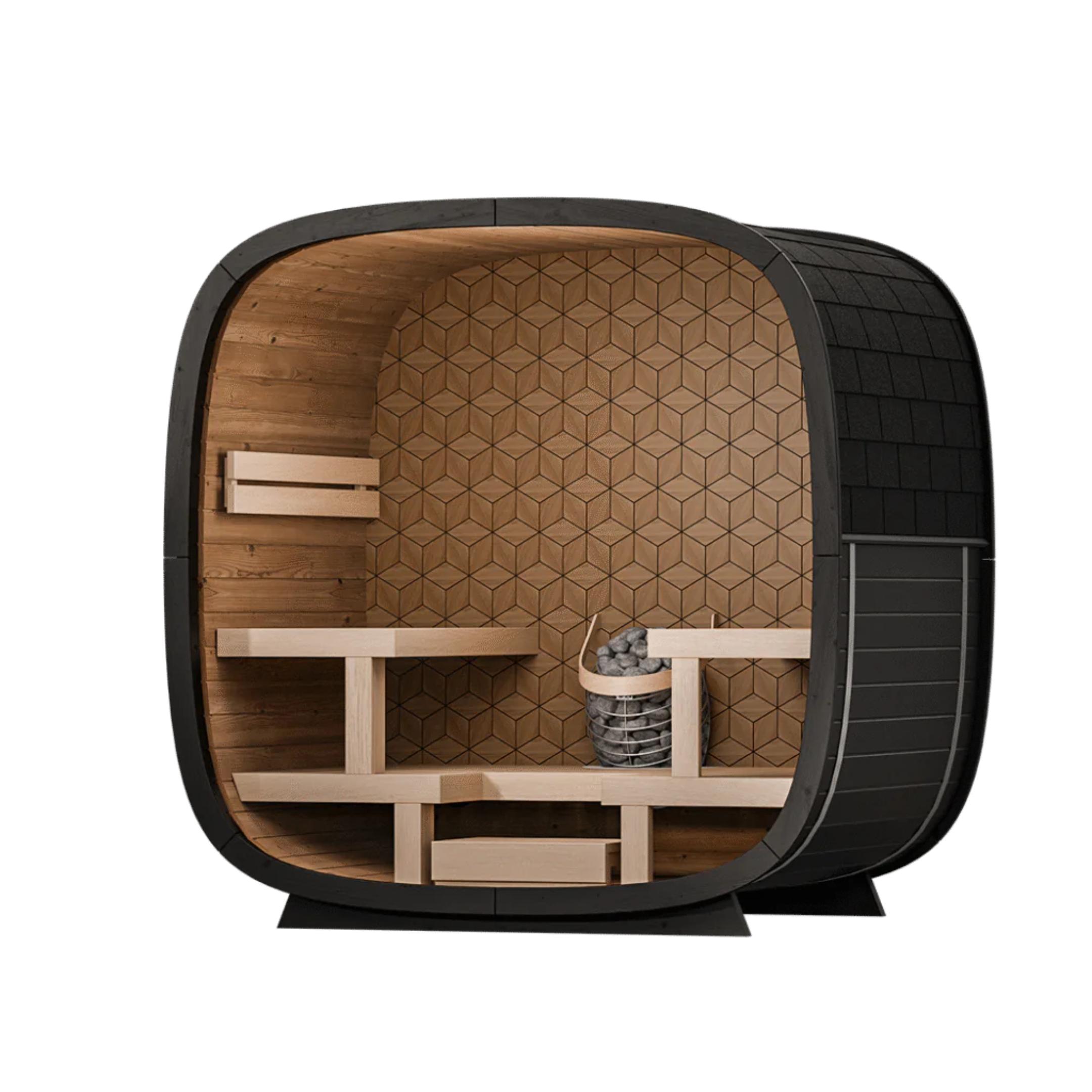 Leil Black Cube Premium Outdoor Sauna Kit