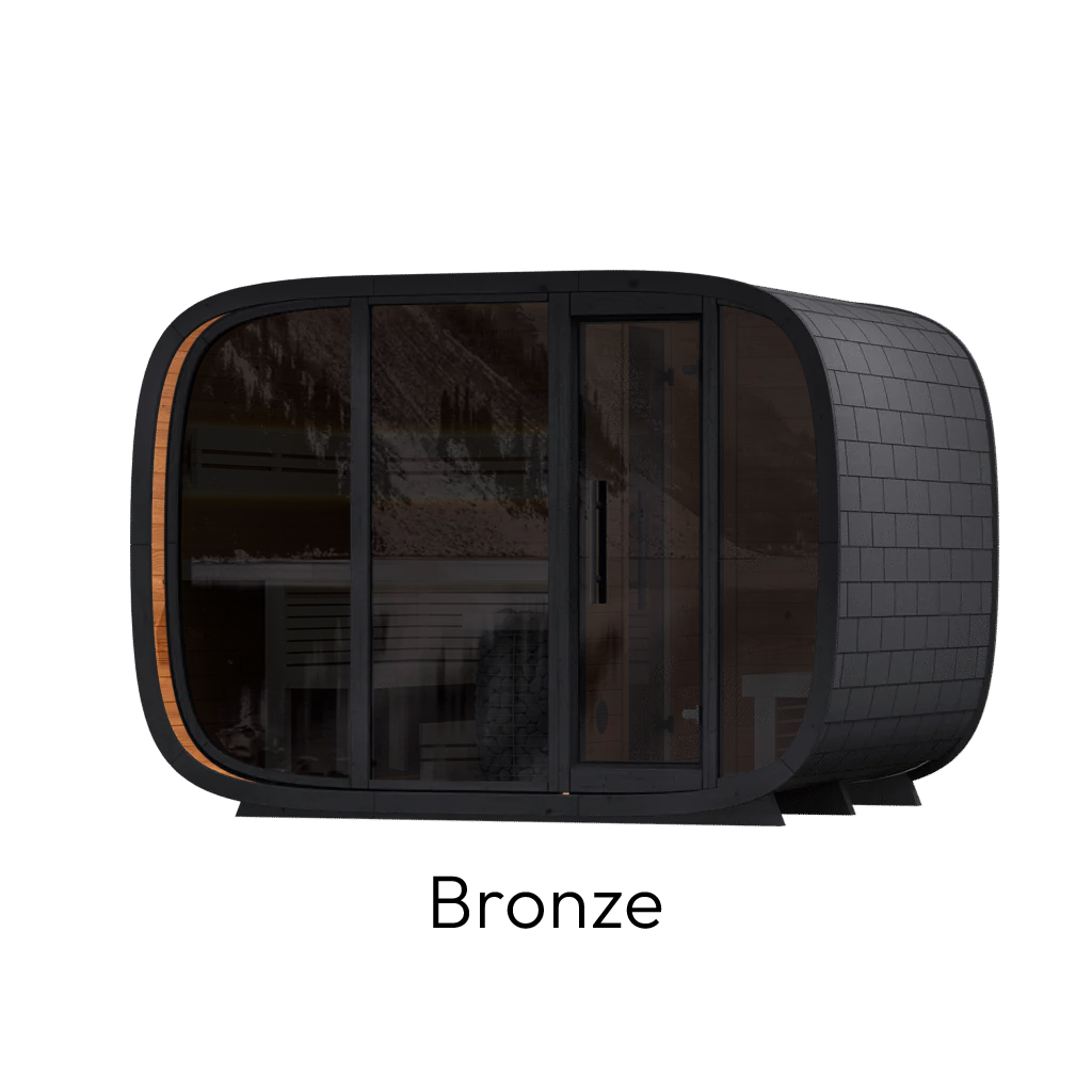 Leil Round Cube Double Outdoor Sauna Kit