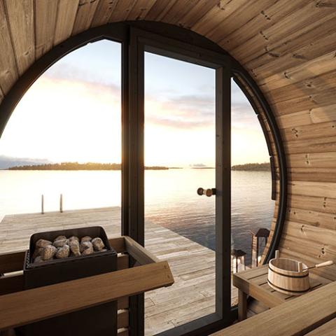 SaunaLife ERGO EE6G Barrel Sauna Kit 4-Person